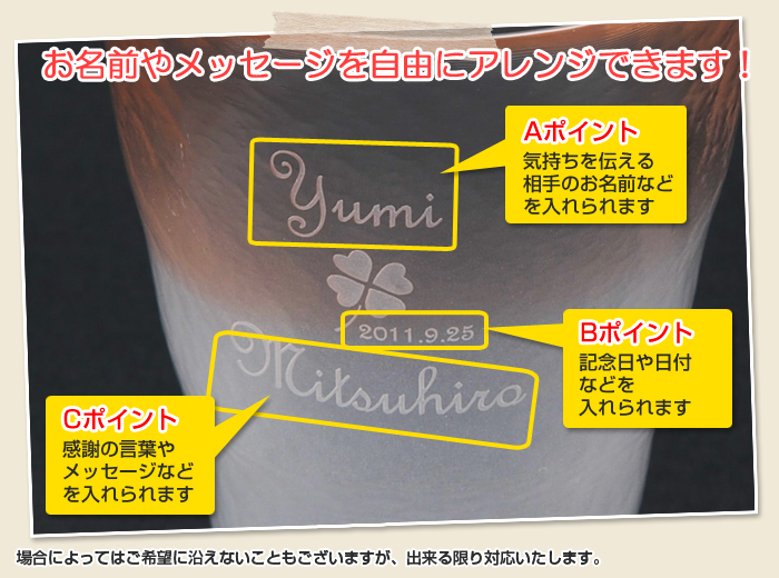 お名前もメッセージも自由にアレンジできます!