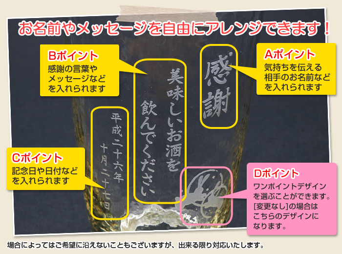 お名前もメッセージも自由にアレンジできます！