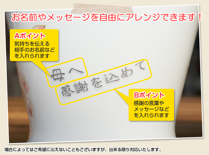 お名前もメッセージも自由にアレンジできます!