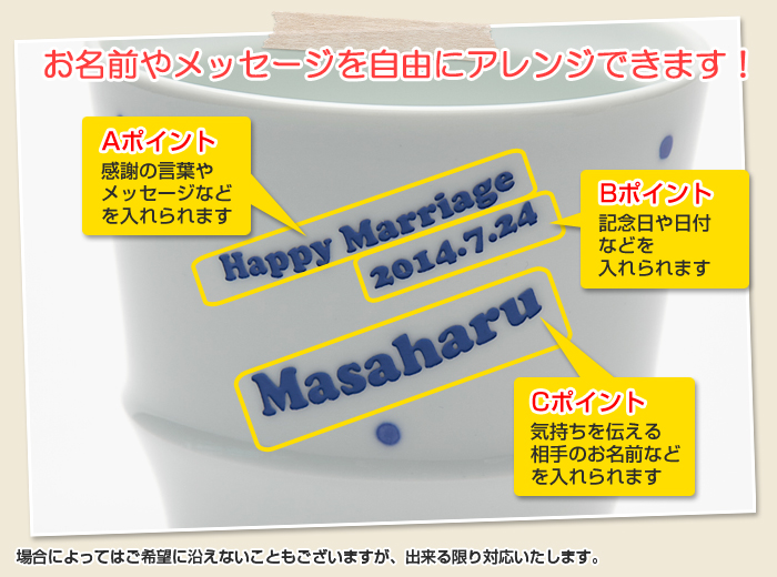 お名前もメッセージも自由にアレンジできます!
