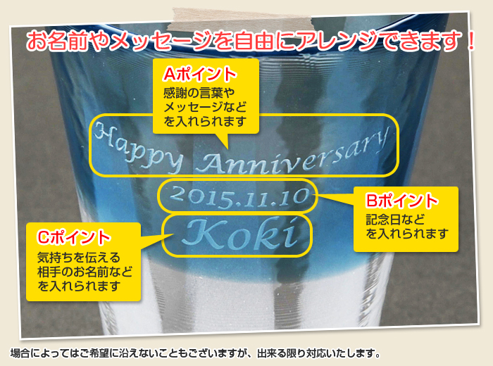 お名前もメッセージも自由にアレンジできます!