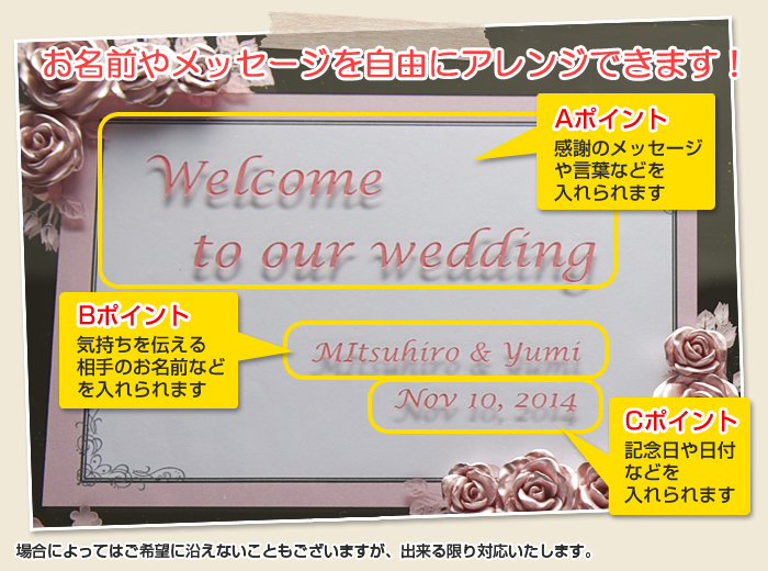お名前もメッセージも自由にアレンジできます!