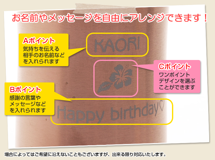 お名前もメッセージも自由にアレンジできます!