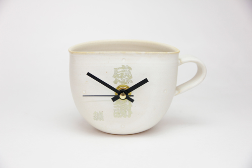 陶器時計の名入れプレゼント カップtokei