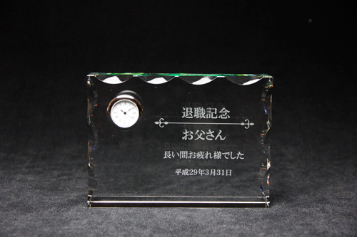 クリスタル時計　Rカット