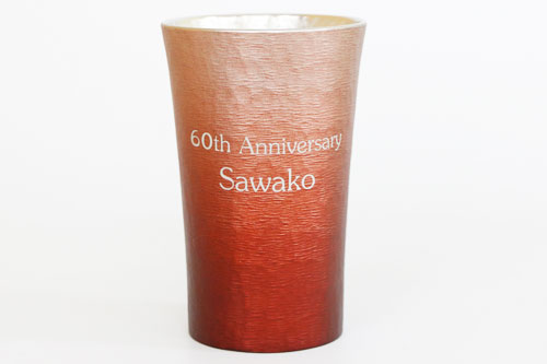 錫（すず）製　名入れタンブラー 赤