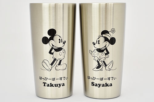 ミッキー&ミニー 名入れペアステンレスタンブラー