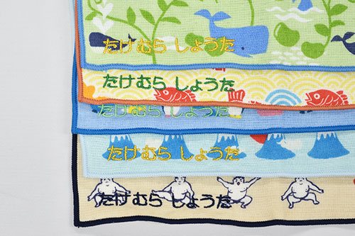 名入れ刺繍ハンカチ　今治うまれのハンカチ+ima